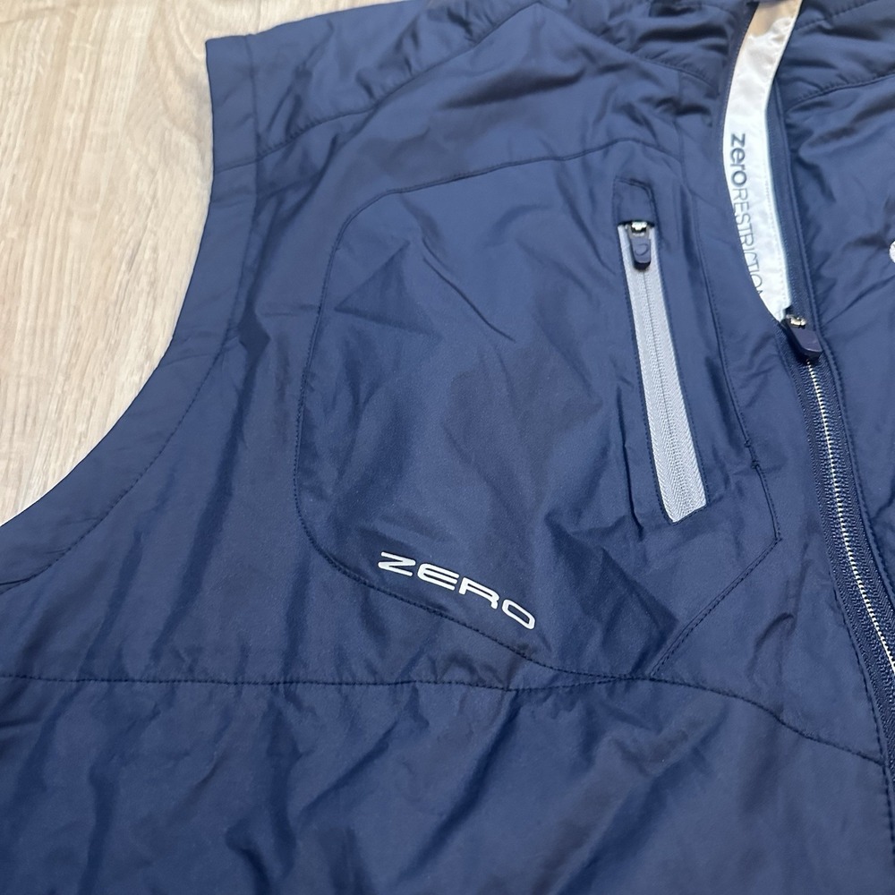 Zero Restriction Lightweight Hybrid Full-Zip Vest Large Navy Sz XXL Mens - Picture 2 of 8
